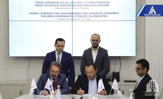 Uzkimyosanoat, ACWA Power, and EBRD ink agreement for green hydrogen project in Uzbekistan 