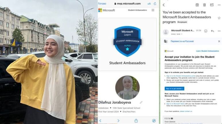 Farg&lsquo;onalik o&lsquo;quvchi qiz Microsoft kompaniyasining O&lsquo;zbekistondagi ilk ambassadori bo&lsquo;ldi