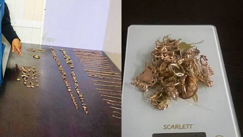 <p><b>O&lsquo;zbekistonga 450 gramm zargarlik buyumlarini yashirincha olib o&lsquo;tishga uringan shaxs to&lsquo;xtatildi</b></p>