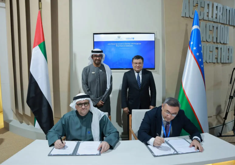 <p>Uzbekistan partners with UAE's Masdar for 1,000-MW wind farm at COP-29<b>&nbsp;</b></p>