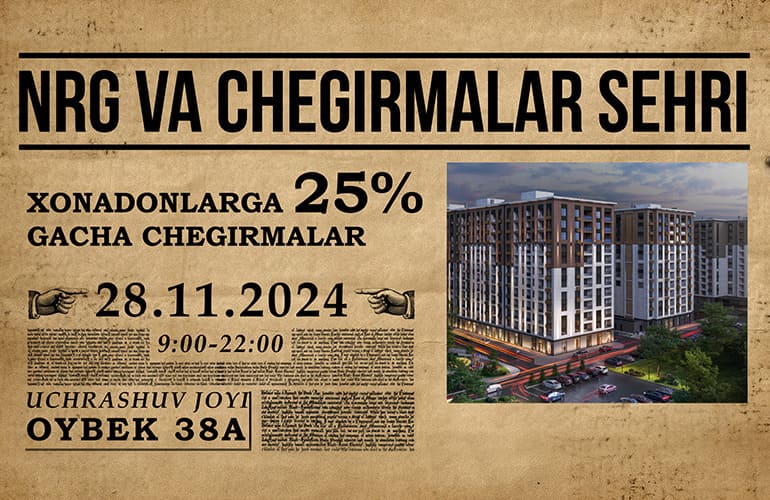 <p><b>NRG va &ldquo;Chegirmalar sehri&rdquo;:</b><b>&nbsp;NRG turar joy majmualarida maxsus takliflar e&rsquo;lon qilindi!</b></p>