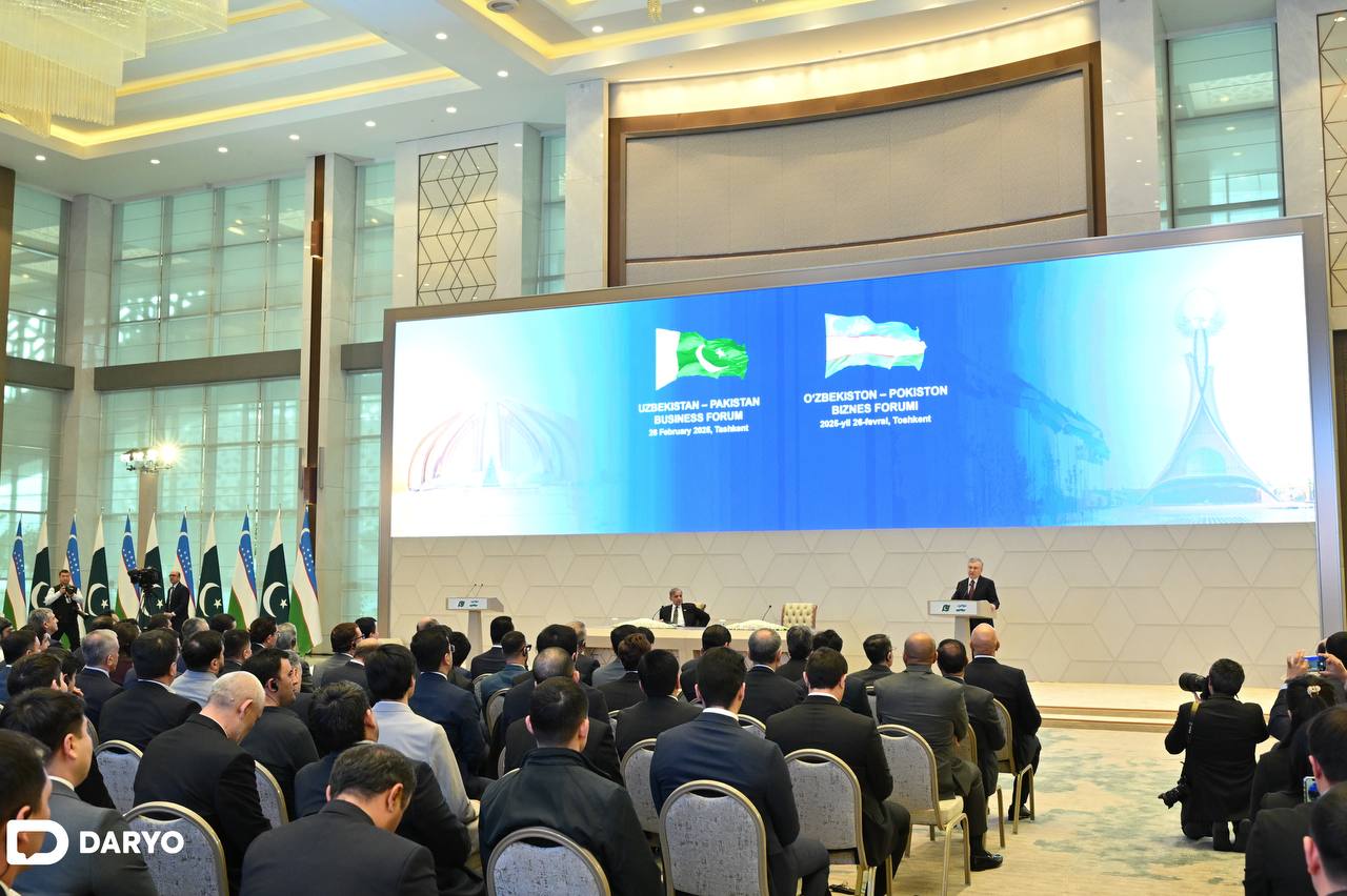 <p>Shavkat Mirziyoyev, Shehbaz Sharif participate in Uzbekistan-Pakistan business forum<b> </b></p>