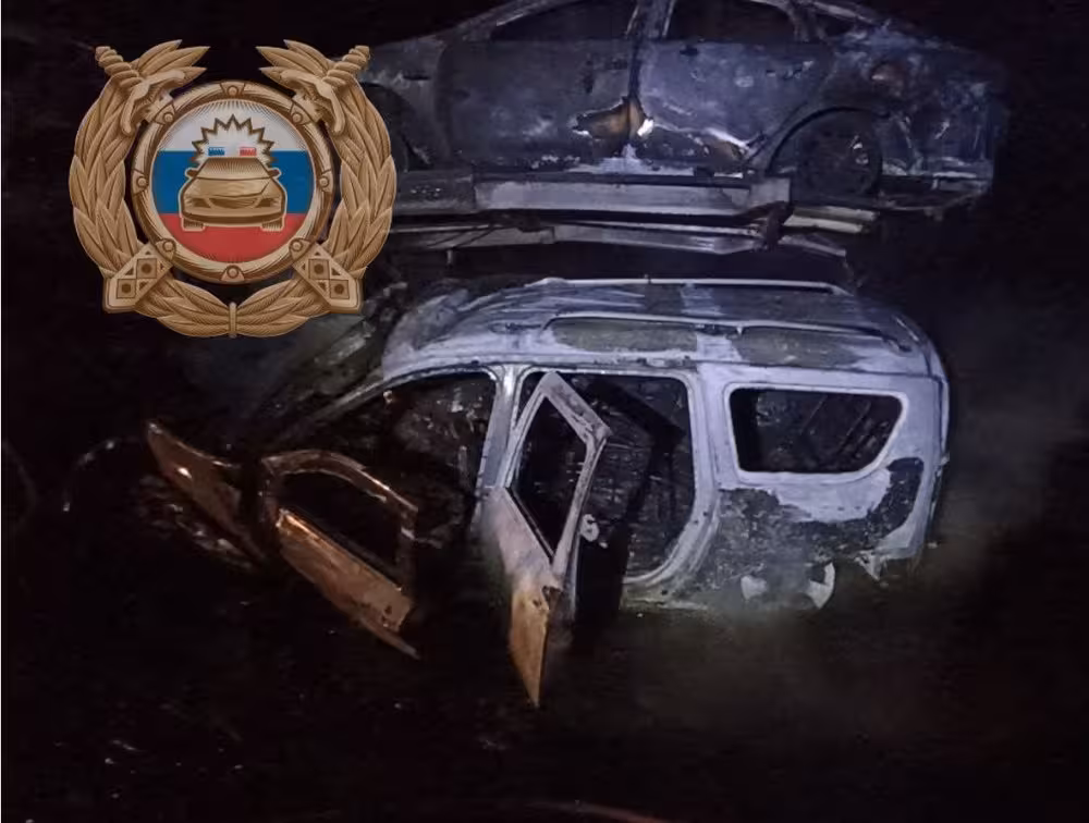 В России автомобиль с 6 узбекистанцами загорелся после столкновения с автовозом