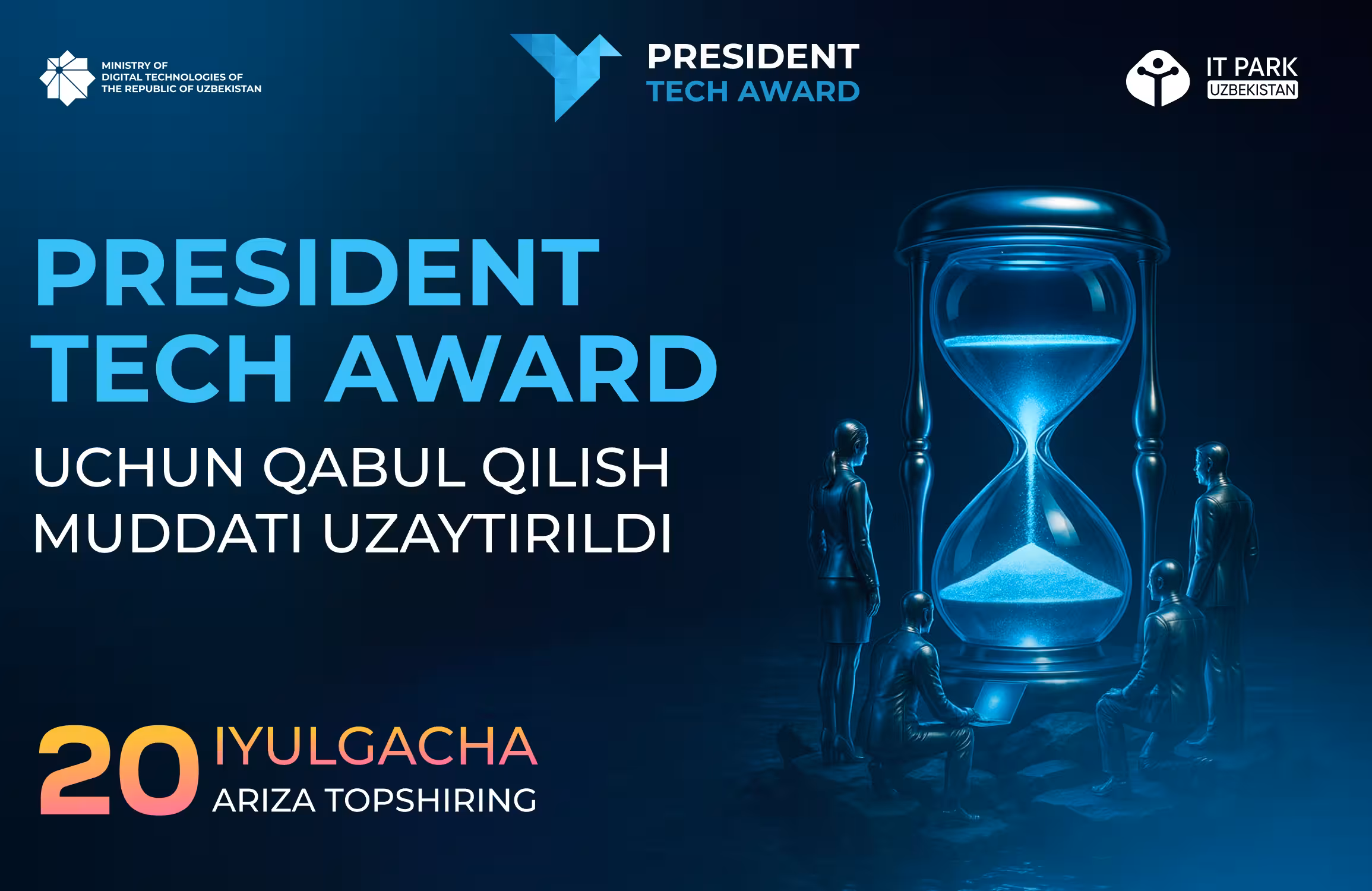 <p><b><strong>President Tech Award tanlovida ishtirok etish uchun arizalar qabuli uzaytirildi </strong></b></p>