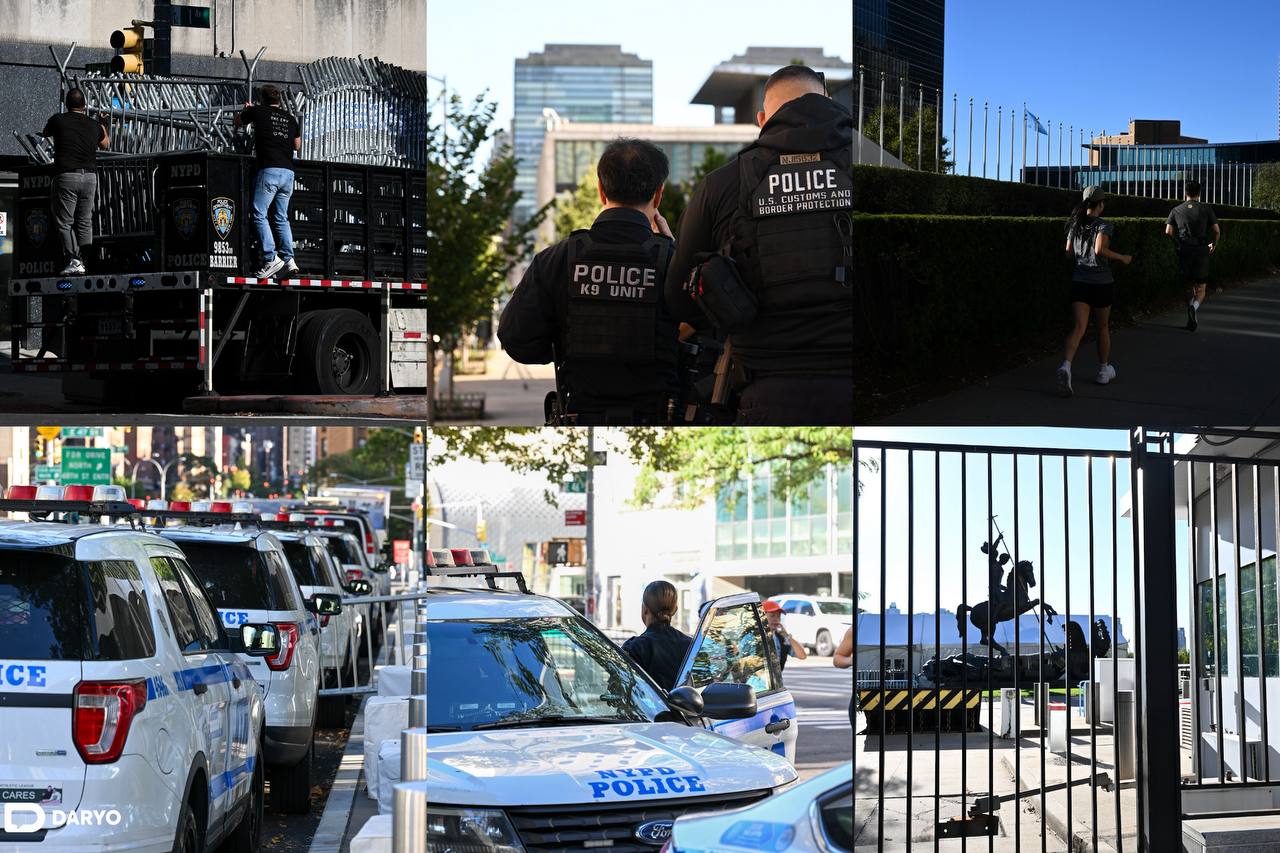 Fotoreportaj: BMT sessiyasi oldidan bino atrofidagi xavfsizlik va muhit