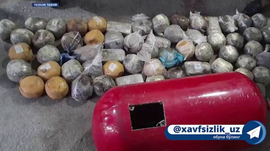 В Фергане задержан мужчина, пытавшийся провести около 60 кг наркотиков в газовом баллоне автомобиля