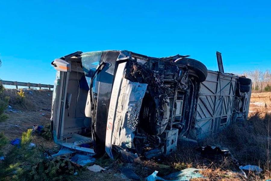 Rossiyada o‘zbekistonliklar bo‘lgan avtobus ag‘darilib ketdi (foto)