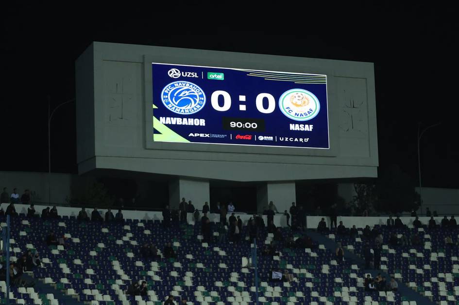 Чемпионлик интригаси ва ғалабага тенг дуранг: “Навбаҳор” ва “Насаф” ўйинидан фотогалерея