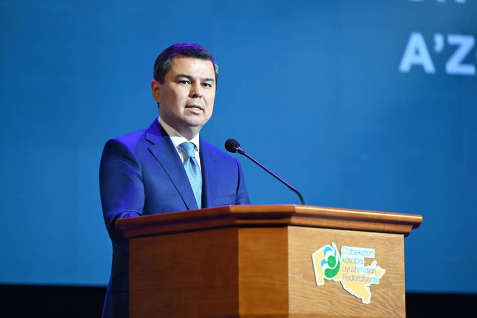 Sherzod Asadov Kasaba uyushmalari kuniga bag‘ishlangan tadbirda prezident tabrigini o‘qib eshittirdi