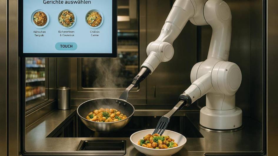 Germaniyada inson aralashuvisiz robotlar ovqat pishiradigan avtonom oshxona ishga tushirildi (foto)