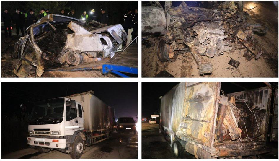 В Джизаке в результате столкновения Lacetti с грузовиком погибли 5 человек (видео)