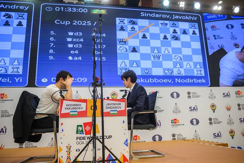 Shaxmat. Javohir Sindorov Nodirbek Yakubboyevni mag‘lub etib, Jahon kubogi finaliga yo‘l oldi