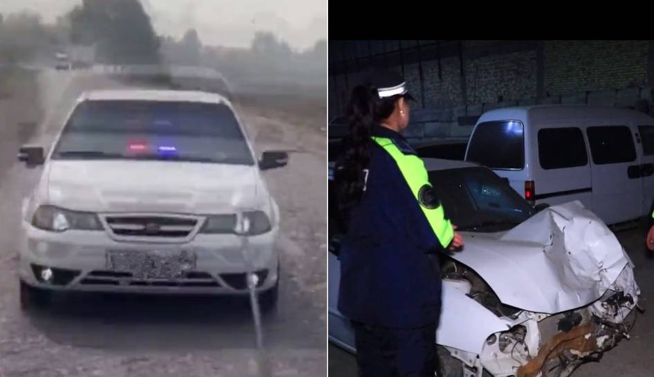 Namanganda “migalka” oʻrnatib, xavfli manyovrlar qilgan Nexia-2 haydovchisi avtohalokatga uchradi