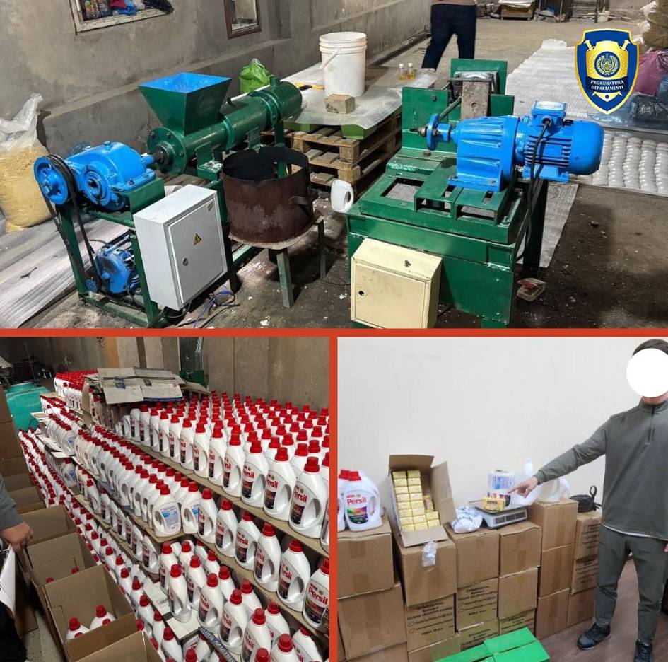 В Ташкенте выявлен подпольный цех, где производились поддельные гигиенические средства известных брендов