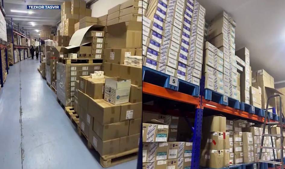 Тошкент вилоятидаги омборда муддати ўтган 10 минг қутидан ортиқ дорилар топилди