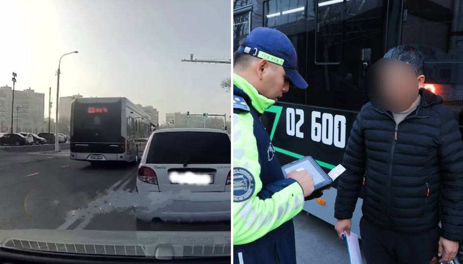 Тошкентда автобусни йўлнинг қарама-қарши тарафида бошқарган ҳайдовчи жаримага тортилди