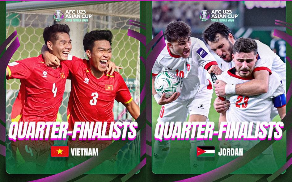 U-23 Осиё Кубоги: Вьетнам ва Иордания чорак финалга йўл олди