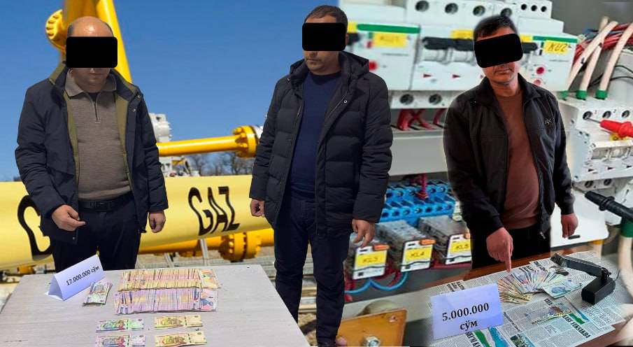 Namangan va Surxondaryoda pora olgan elektr va gaz ta’minoti xodimlari ushlandi