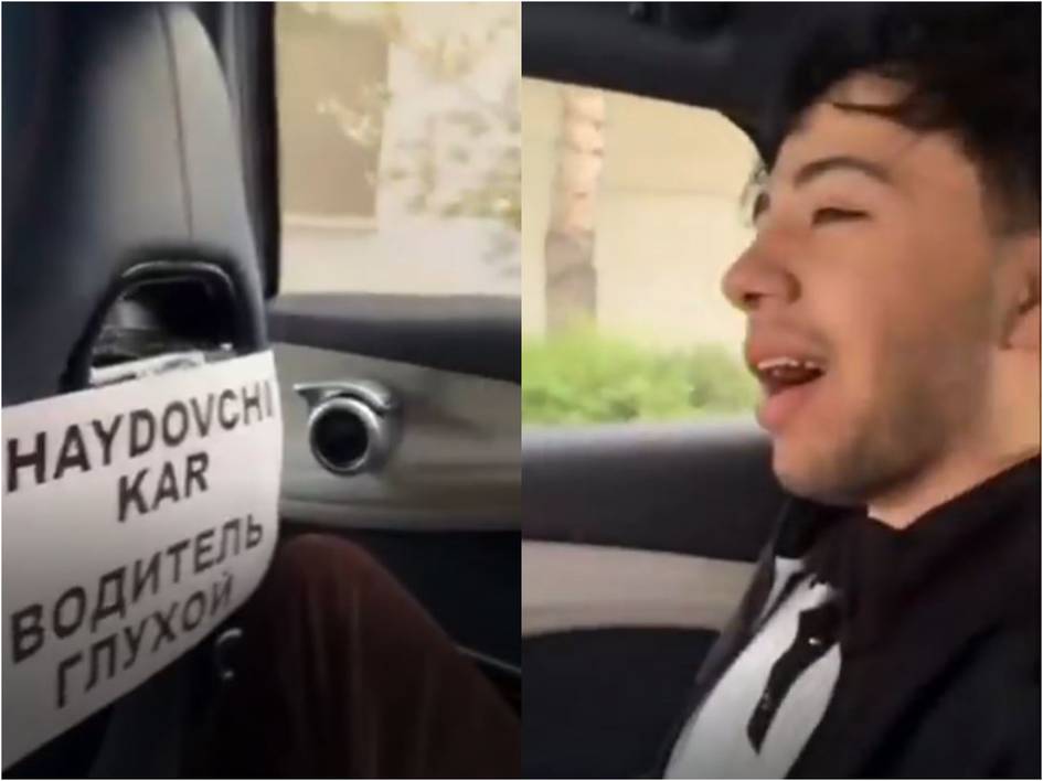 Taksi yo‘lovchilari eshitish qobiliyati zaif haydovchini tahqirladi (video)