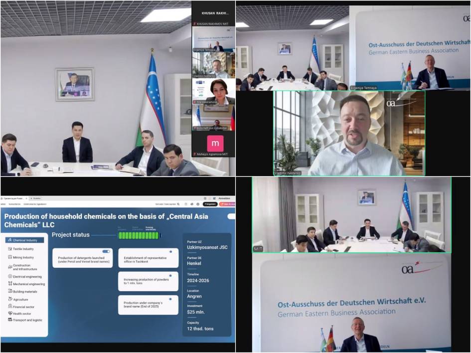 Uzbekistan and Germany review investment projects under Investment Navigator platform