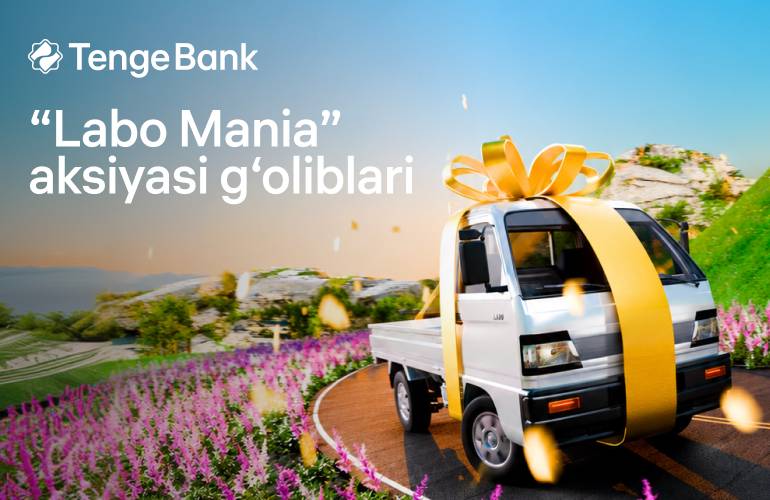Тадбиркорликни қўллаб-қувватлашга яна бир қадам: Tenge Bank акцияси ғолиблари Chevrolet Labo билан тақдирланди